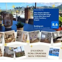 Ático Dúplex Baladrar Gran Terraza 8Km Playa Dénia-Oliva Nova Golf -IDEAL Familias y Grupos
