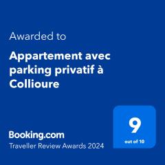 Appartement avec parking privatif à Collioure