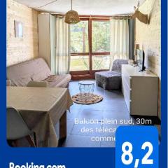 Studio 25m2, 5 pers, 30m des pistes, balcon sud