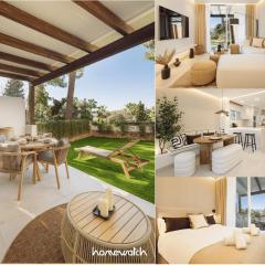 Modern first floor apartment, with private terrace garden and barbecue, in first line of Aloha Golf, in Nueva Andalucía