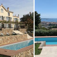 Villa de charme vue mer et piscine chauffée sur les hauteurs de Golf Juan