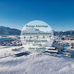 Chalet - Ferienwohnungen - Biohof Stöger - Panoramasüdbalkon - grandiose Aussicht auf See, Berge und Schloss Neuschwanstein