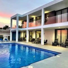Luxury villa with large swimming pool and outdoor area