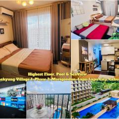 Cozy Pool and Seaview Condo in Cebu with Balcony near Mactan Airport