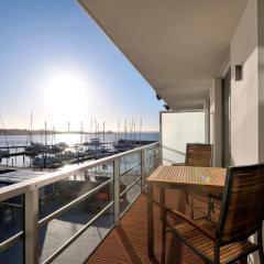 Apartment 12 - "Silbermöwe I" - Blickrichtung Yacht- und Binnenhafenoffenes Meer