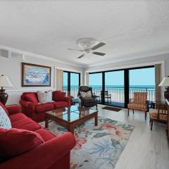 Oceanfront corner views with wrap around balcony and complex pool