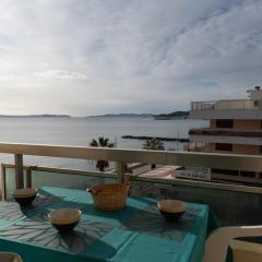 Studio cabine 4 pers, vue mer, clim, parking, Le Lavandou - FR-1-803-91