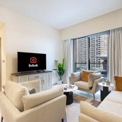 Livbnb-Modern 2BR with Partial Burj Khalifa View