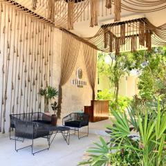 Tulum groups home for 7 guest with 2 bedrooms Balcony Common Pool Gym Yoga and mini Market Ximbal