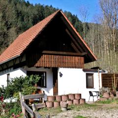 Seperates Ferienhaus Bachhäusle auf dem Hasenhof mit eigener Terrasse mit Grill, Kachelofen, WLAN