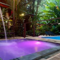 Private Villa with Pool & Heated Jacuzzi, AC, Jungle Garden Near Amenities & Beach