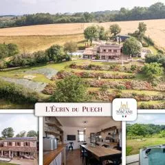 L'Écrin du Puech - Piscine chauffée, spa, salle de sport, vue panoramique