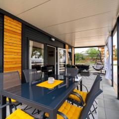 Cosy modern mini house 11 by the sea with private terrace in Limoni Camp - Walk to Beach & Local Taverns