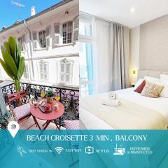 BEACH & PALAIS - 2 Min AWAY, BALCONY