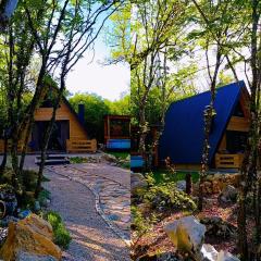 Woodland paradise Charming wooden houses in stone