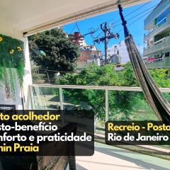 Apto confortável a 3 min Praia Recreio Posto 12