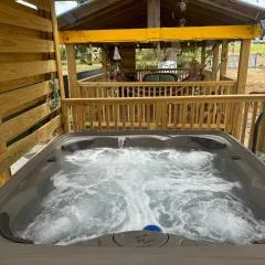 House with a jacuzzi and solar panels