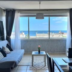 Agreable studio-cabine vue mer 4 personnes à 20 m de la plage