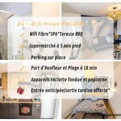Maison familiale Terrasse Jacuzzi Parking sur place près d'Honfleur