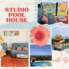 STUDIO POOL HOUSE MDT 2 ETOILES VUE MER PANORAMIQUE AMAZING SEA VIEW WIFI LINGE LINEN INCLUT AIRCONDITIOn