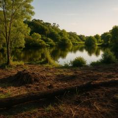 Lake side Caravan site - 1500 square meters of nature & private fishing