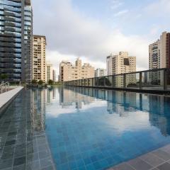 Studio c piscina, Wi-Fi e ar na Vila Gomes Cardim