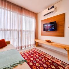 Apartamento de 1 quarto com piscina ao lado mar conforto e localização