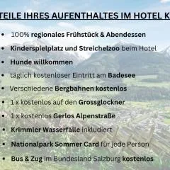 Hotel Gasthof Kröll - inkl Nationalpark-Karte, 1 x Grossglockner Hochalpenstraße kostenlos, verschiedene Bergbahnen kostenlos, Badesee kostenlos, Bus & Zug kostenlos, regionale Küche