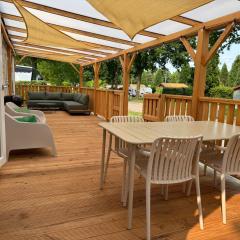 Luxe chalet op 5-sterren camping-4P-ruime veranda-2 fietsen