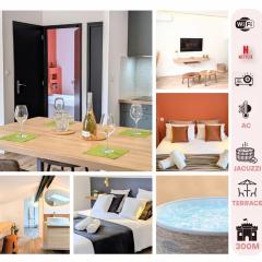 151 - Terrasse & Jacuzzi, Rue Trivalle, Pied de la cité de Carcassonne - Climatisation, Netflix, Fibre