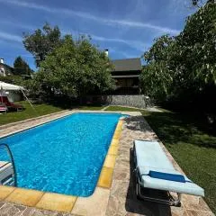 Wooden cottage with private pool near to sea