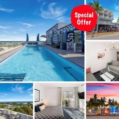 Heart of the Ocean Drive 1BDR Rooftop Pool with cabanas