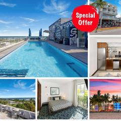 Ocean Drive 1BDR Rooftop Pool with cabanas