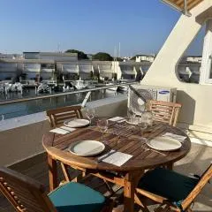 Appartement 2 pièces, terrasse vue port, parking privé, clim, animaux admis - FR-1-250-313