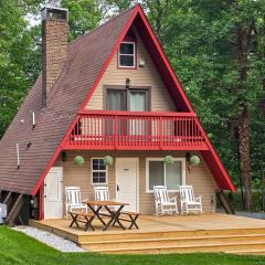 Hot Tub, Fire Pit and Patio A-Frame Stafford Cabin