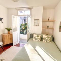 Sunny Room with Workspace, AC & Sea View Balcony