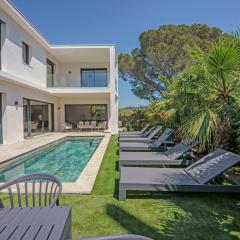 Contemporary Villa with Heated Pool Near Sea