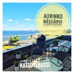 TAMPERE PENTHOUSE-tasokas moderni kaupunki huoneisto huipulla -ISO JACUZZI omalla KATTOTERASSILLA - AURINKOTUOLIT ja Aurinko odottaa Sinua - huikea maisema- - 10 HLÖ - free parking