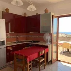The terrace overlooking the Ionian Sea