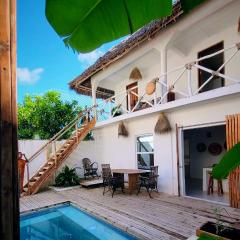 Stunning Private 8 sleeper Villa with private plunge Pool, Wi-Fi, AC TV 90m Paje Beach Zanzibar