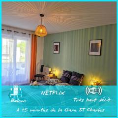 Le Letizia-Wifi-Netflix-Parking-Balcon-Belle de mai Urban NestConciergerie