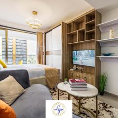 classy studio apartment in kilimani with fully equipped gym and balcony which breathtaking city views