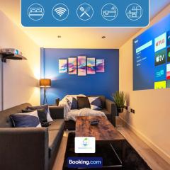 Spacious 1 Bedroom Apartment By Green Haven Escapes Short Lets & Serviced Accommodation Bradford With 4K Cinema Experience