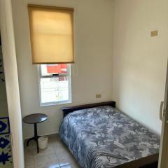 Room in modern apartment with garden