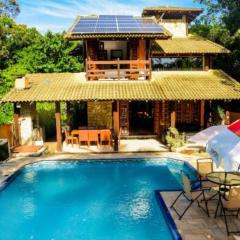 Casa Juréia com piscina aquecida, a 350m da praia - Litoral Norte
