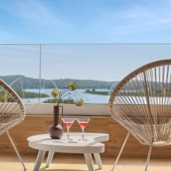 Japandi Sea View 2BR Apartment with Balcony & Terrace, Pomer, 5 Min Walk to Beach