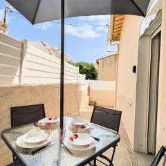 Typical house 20 m from the beach and the port