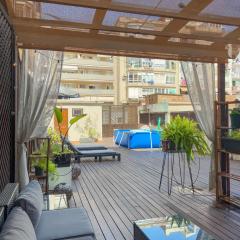 Unique central home with large terrace & pool