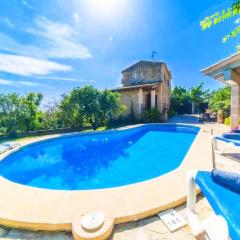 Stone villa in Búger with private pool