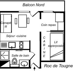 Résidence Roc De Tougne - JOLI STUDIO CABINE DANS LE CENTRE - SKIS AUX PIEDS MAE-0477